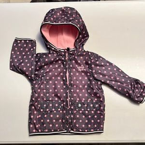 Oshkosh B’Gosh Girls Gray w/ Pink Polka Dot Spring Jacket Size 12 Months